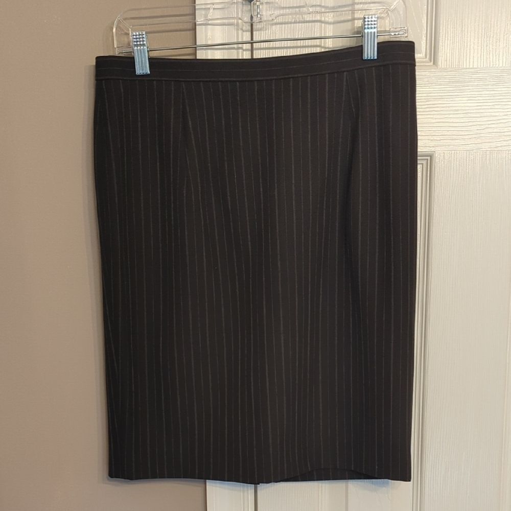 Michael Kors Black Pinstripe Pencil Skirt Work Wear Professional Academia